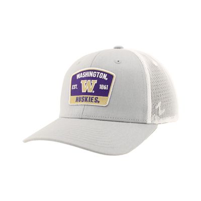 ZHATS Standard NCAA Officially Licensed Snapback Hat Big Rig Patch Gray White Switchback, Grey, One Size
