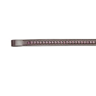 Grewal Equestrian Spring Rose Flower Crystal Browband (Straight, Havana, Full)
