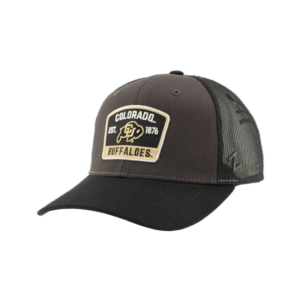 ZHATS Standard NCAA Officially Licensed Snapback Hat Big Rig Patch Black Charcoal Switchback