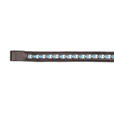 Grewal Equestrian Turquoise Crystal Sea Chain Browband (Havana, Oversize)