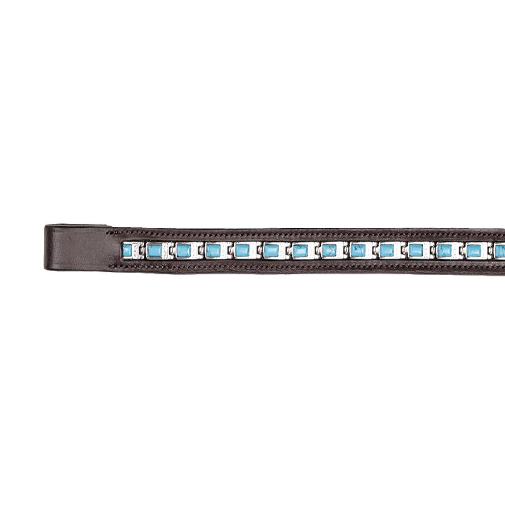Grewal Equestrian Turquoise Crystal Sea Chain Browband (Havana, Oversize)