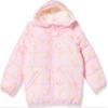 Carter's Girls' Winter Coat Puffer Jacket with Sherpa Lined Hood, Pink Rainbows, 3T view 1