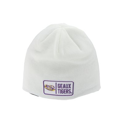 LSU Tigers NCAA Officially Licensed Beanie Edge Patch Defer White
