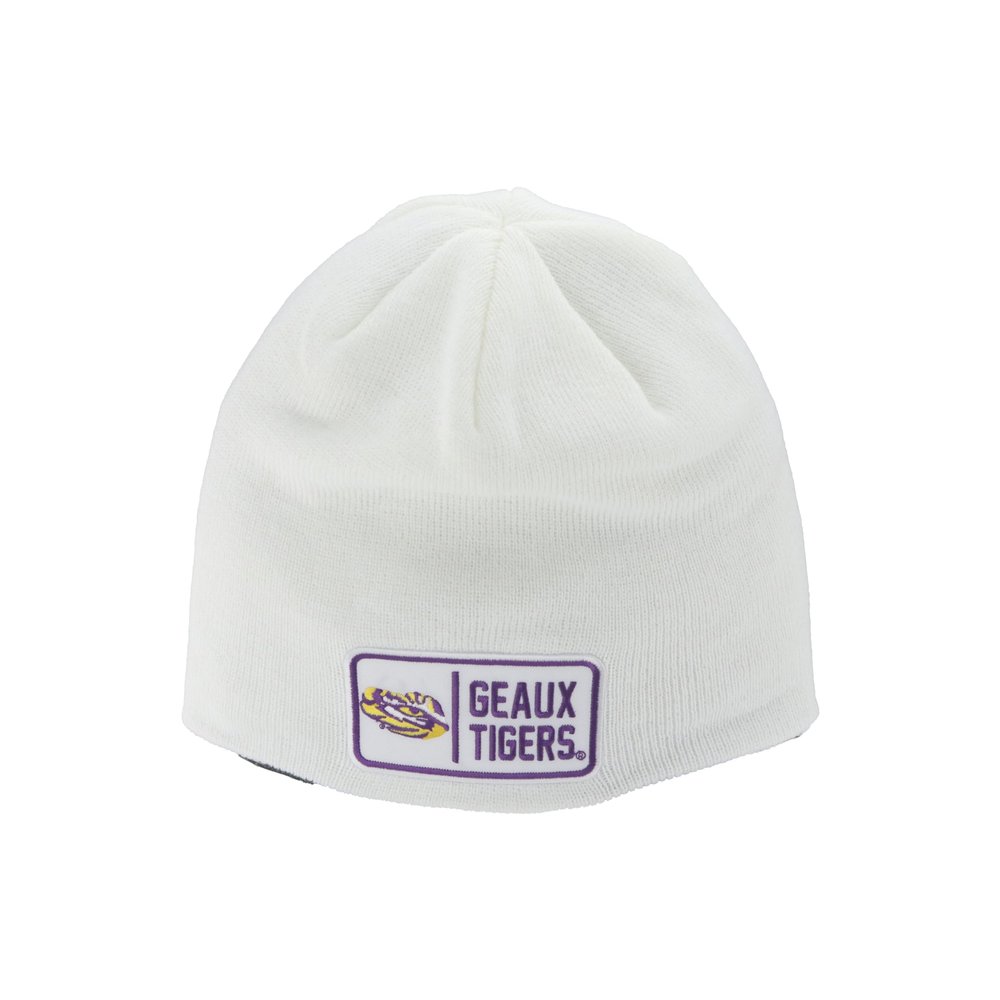 LSU Tigers NCAA Officially Licensed Beanie Edge Patch Defer White