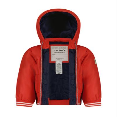 Carter's Boys' Lightweight Windbreaker Jacket, Baseball Red, 2T