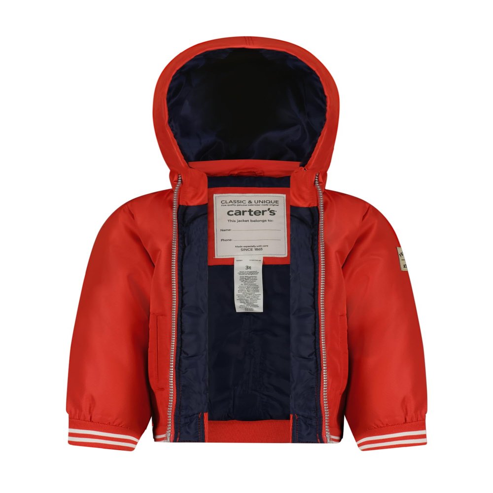 Carter's Boys' Lightweight Windbreaker Jacket, Baseball Red, 2T