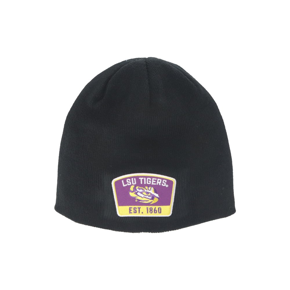 LSU Tigers NCAA Officially Licensed Beanie Edge Patch Switchback Black