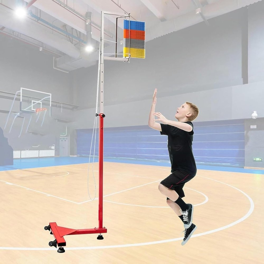 JOSKAA 1.7-3.6 M Vertical Jump Tester, Adjustable Vertical Jump Tester, Vertical Challenger Jump Tester Measuring Device, High Jump Training Device for Basketball, Badminton,Colorful
