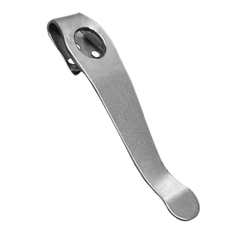 1PC Deep Carry Pocket Clip Fits for Spyderco C81 Paramilitary 2, Custom Handmade Titanium Back Clip (Size : Silver)