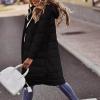 Canbebig Clearance Womens Sleeveless Quilted Long Puffer Vest Hooded Full Zip Jacket Coats with Pocke B-Black view 3