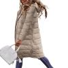 Canbebig Clearance Puffer Vest Women Sleeveless Winter Cropped Outerwear Warm Puffer Lightweight Stand-up Collar Down B-Khaki view 1