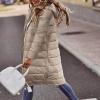 Canbebig Clearance Puffer Vest Women Sleeveless Winter Cropped Outerwear Warm Puffer Lightweight Stand-up Collar Down B-Khaki view 3