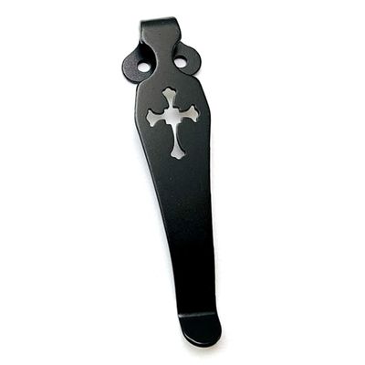 1PC Deep Carry Pocket Clip Fits for Spyderco C81 C11 C10, Custom Handmade Titanium Back Clip (Size : Black)