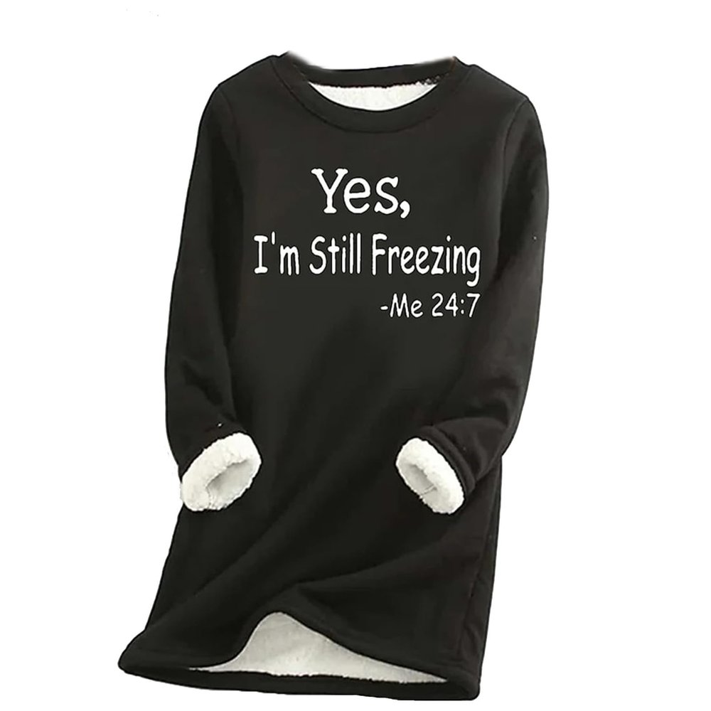 Borniu Womens Fleece Sweatshirt Casual Winter Warm Sherpa Lined Fleece Crewneck Sport Sweatshirts Pullover Loungewear