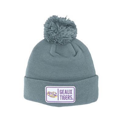 LSU Tigers NCAA Officially Licensed Pom Beanie Patch Defer Gray