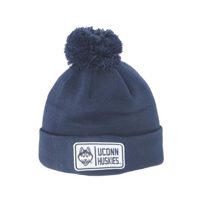 Connecticut Huskies NCAA Officially Licensed Pom Beanie Patch Defer Team Color