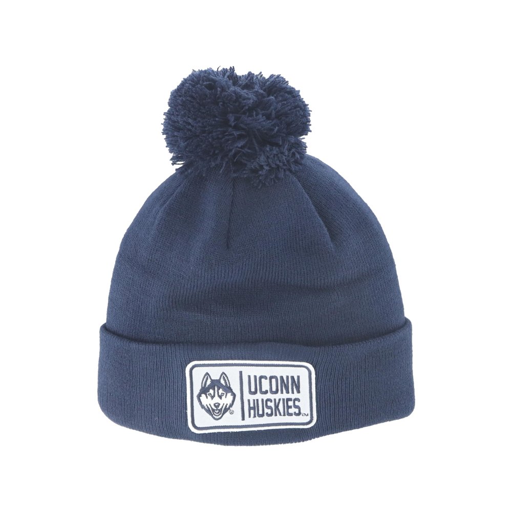 Connecticut Huskies NCAA Officially Licensed Pom Beanie Patch Defer Team Color
