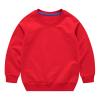 Boys Girls Sweatshirts Kids Toddler Solid Long Sleeve Pullover Crewneck Tops Shirts Fall Winter Clothes (Red, 2-3 Years) view 1