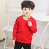 Boys Girls Sweatshirts Kids Toddler Solid Long Sleeve Pullover Crewneck Tops Shirts Fall Winter Clothes (Red, 2-3 Years) view 2