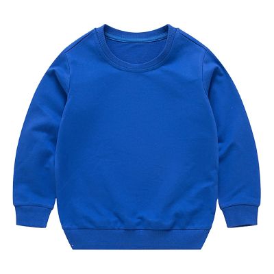 Boys Girls Sweatshirts Kids Toddler Solid Long Sleeve Pullover Crewneck Tops Shirts Fall Winter (Blue, 6-7 Years)