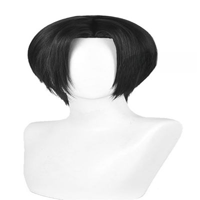 TEDPRBGE Anime Copslay Wig - Black Layered Wig with Bangs, Heat Resistant, 11 inches