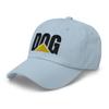 RIVEMUG Funny Dog Curved Bill Cap Relaxed Fit Low Crown Adjustable Dad Hat Light Blue view 1