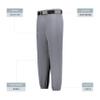 Augusta Sportswear Youth Gamer Classic Baseball Pant Graphite XS view 4