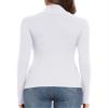 PALINDA Women's Ribbed Turtleneck Fitted Long Sleeve Shirts Basic Thermal Layering Tops (White S) view 4