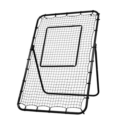 BALWONER 6 x 4 ft 5 Angles Adjustable Pitch Back Baseball Softball Lacrosse Volleyball Rebound Bounce Back Net with Strike Zone Black