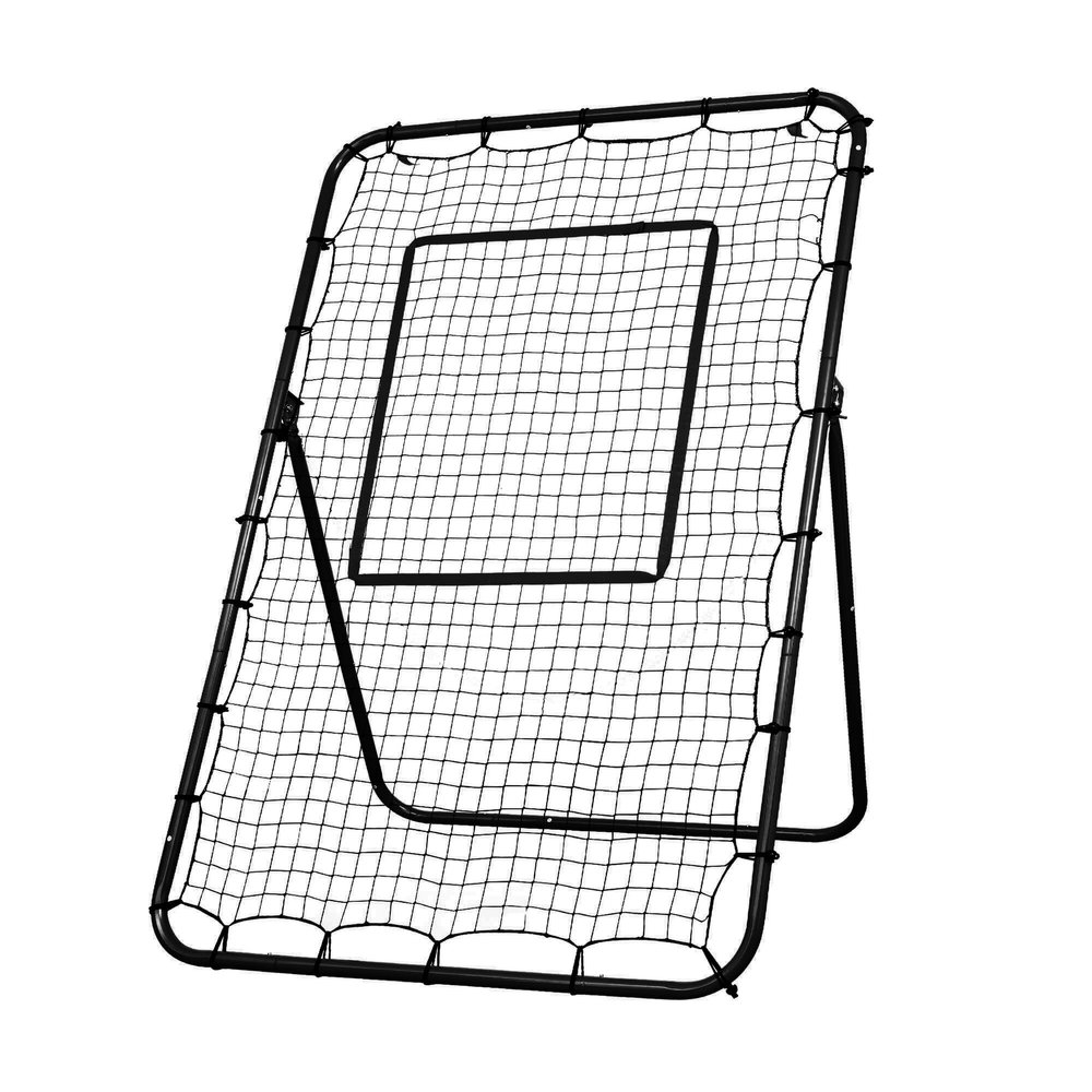 BALWONER 6 x 4 ft 5 Angles Adjustable Pitch Back Baseball Softball Lacrosse Volleyball Rebound Bounce Back Net with Strike Zone Black