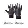 Leather Gloves Men and Women Winter Warm Gloves Padded Touch Screen Non-Slip Riding Student Pu Gloves, Black A Pair of view 2