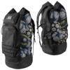 Fitdom Heavy Duty XL Soccer Mesh Equipment Ball Bag w/Adjustable Backpack Shoulder Strap Design for Coach. 2 Different Size Front Pockets for Sporting Accessories. Best for All Outdoor & Water Gears view 1