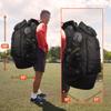 Fitdom Heavy Duty XL Soccer Mesh Equipment Ball Bag w/Adjustable Backpack Shoulder Strap Design for Coach. 2 Different Size Front Pockets for Sporting Accessories. Best for All Outdoor & Water Gears view 2