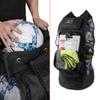 Fitdom Heavy Duty XL Soccer Mesh Equipment Ball Bag w/Adjustable Backpack Shoulder Strap Design for Coach. 2 Different Size Front Pockets for Sporting Accessories. Best for All Outdoor & Water Gears view 3