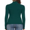 PALINDA Women's Ribbed Turtleneck Fitted Long Sleeve Shirts Basic Thermal Layering Tops(Dark Green XL) view 4