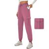 YOYOYOGA Women's Joggers Pants Pockets Sweatpants Drawstring High Waisted Sweatpants Lounge Workout Running Track PantsPink,XL view 1