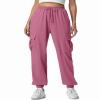 YOYOYOGA Women's Joggers Pants Pockets Sweatpants Drawstring High Waisted Sweatpants Lounge Workout Running Track PantsPink,XL view 2