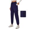 YOYOYOGA Women's Joggers Pants Pockets Sweatpants Drawstring High Waisted Sweatpants Lounge Workout Running Track PantsNavy Blue,XL view 1