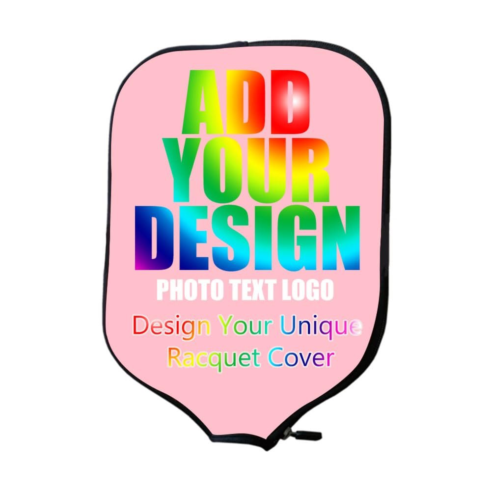 ZYRALLAX Custom Pickleballs Paddles Cover with Your Image Logo Text Personalized Racquet Cover Fits Most Rackets 18