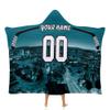 Unickque7 Custom Hockey City Night Skyline Hooded Blankets Personalized with Name Wearable Flannel Blankets Gifts 50" x 40",60" x 50",80" x 60" view 1