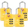 SURE LOCK TSA Approved Luggage Lock  3-Digit Resettable Combination Padlock with Open Alert Red Dot, Large Easy-Read Dials for Suitcases, Backpacks, Gym & School Lockers(Yellow 4 pk) view 1