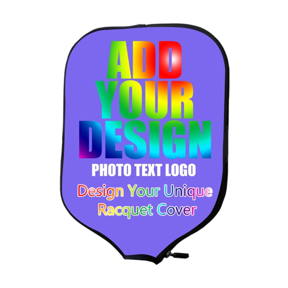 ZYRALLAX Custom Pickleballs Paddles Cover With Your Image Logo Text Personalized Racquet Cover Fits Most Rackets 12