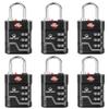 SURE LOCK TSA Approved Luggage Lock  3-Digit Resettable Combination Padlock with Open Alert Red Dot, Large Easy-Read Dials for Suitcases, Backpacks, Gym & School Lockers(Black 6 pk) view 1