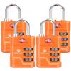 SURE LOCK TSA Approved Luggage Lock  3-Digit Resettable Combination Padlock with Open Alert Red Dot, Large Easy-Read Dials for Suitcases, Backpacks, Gym & School Lockers(Orange 4 pk) view 1