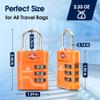 SURE LOCK TSA Approved Luggage Lock  3-Digit Resettable Combination Padlock with Open Alert Red Dot, Large Easy-Read Dials for Suitcases, Backpacks, Gym & School Lockers(Orange 4 pk) view 4