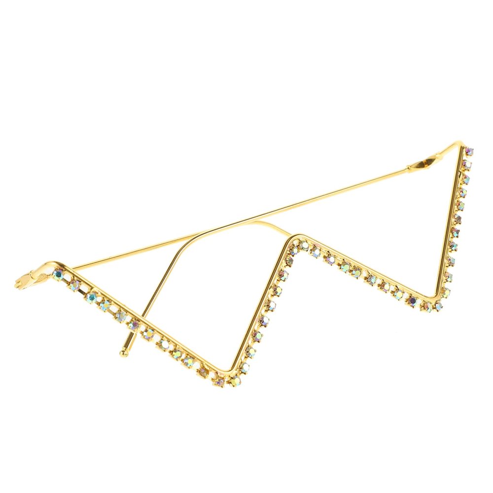 balacoo Sparkling Rhinestone Eyeglasses Frame for Parties Punk Decorative Glasses Frame Lightweight and Unique Design for Festivals and Costumes