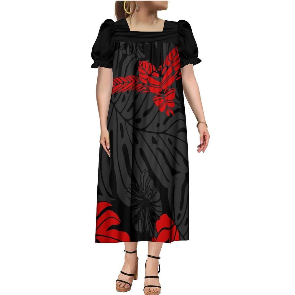 2023 All-New Pacific Island Art Custom on Demand Muumuu Designs Women's Party Dresses for Micronesia
