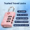 SURE LOCK TSA Approved Luggage Lock  3-Digit Resettable Combination Padlock with Open Alert Red Dot, Large Easy-Read Dials for Suitcases, Backpacks, Gym & School Lockers(Pink 4 pk) view 4
