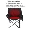 Heated Camping Chair,Camp Chairs for Heavy People, Outdoor Folding Camping Chairs for Adults with Cup Holder & Cooler Bag, 420lbs,Beige-L view 3