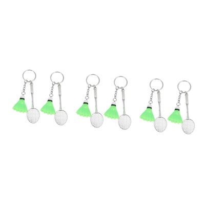 BESPORTBLE 6pcs Badminton Racket Key Chain Birdie Pendant Quality Material Long Life